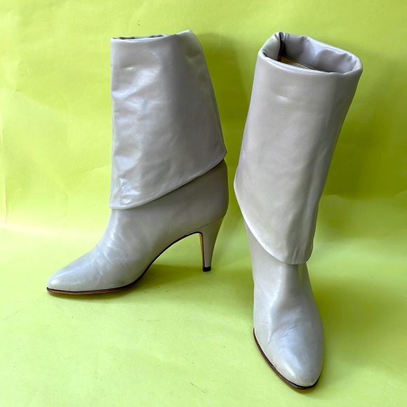 Vintage 80’s light gray Nordstrom all leather over the knee boots - Picture 3 of 16